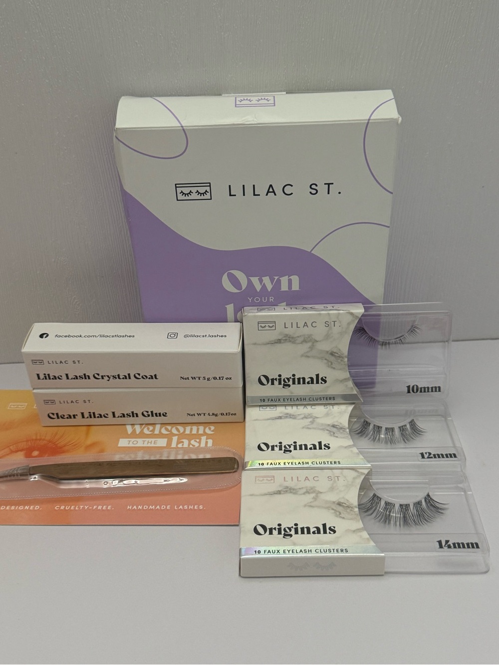 Lilac St Originals Starter Kit, 10mm-14mm Faux Eyelash- Crystal Coat, Lash Glue